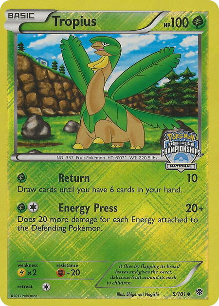 Tropius - 5/101 (National Championships) - League & Championship Cards Pokémon trading card