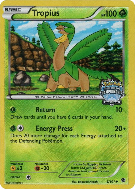 Tropius - 5/101 (National Championships) [Staff] - League & Championship Cards Pokémon trading card