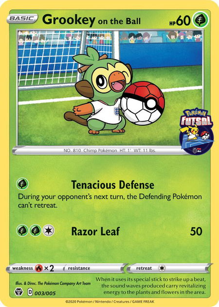 Grookey on the Ball - 003/005 (Pokemon Futsal) - Miscellaneous Cards & Products Pokémon trading card