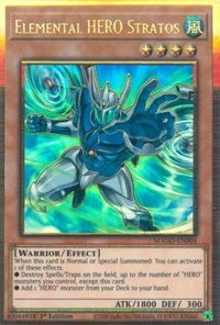 Elemental HERO Stratos - Maximum Gold (MAGO) #MAGO-EN004 - Premium Gold Rare YuGiOh Trading Card
