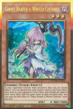 Ghost Reaper & Winter Cherries trading card from Maximum Gold Ghost Reaper & Winter Cherries - Maximum Gold YuGiOh trading card