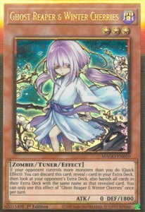 Ghost Reaper & Winter Cherries (Alternate Art) - Maximum Gold (MAGO) #MAGO-EN010 - Premium Gold Rare YuGiOh Trading Card
