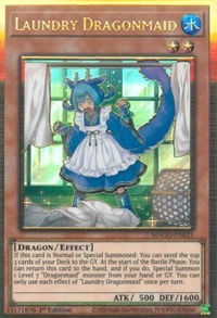 Laundry Dragonmaid - Maximum Gold (MAGO) #MAGO-EN021 - Premium Gold Rare YuGiOh Trading Card