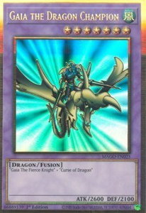 Gaia the Dragon Champion - Maximum Gold (MAGO) #MAGO-EN025 - Premium Gold Rare YuGiOh Trading Card