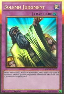 Solemn Judgment - Maximum Gold (MAGO) #MAGO-EN051 - Premium Gold Rare YuGiOh Trading Card