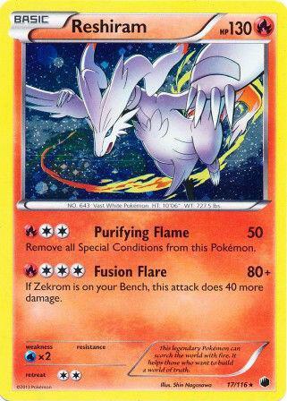 Reshiram - 17/116 (Cosmos Holo) trading card from Miscellaneous Cards & Products Reshiram - 17/116 (Cosmos Holo) - Miscellaneous Cards & Products Pokémon trading card