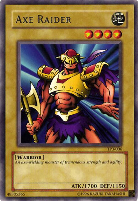 Axe Raider trading card from Tournament Pack 3 Axe Raider - Tournament Pack 3 YuGiOh trading card