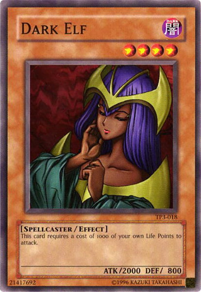Dark Elf trading card from Tournament Pack 3 Dark Elf - Tournament Pack 3 YuGiOh trading card