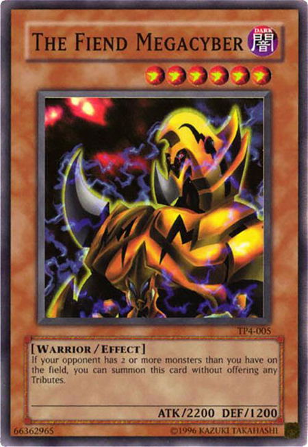 The Fiend Megacyber trading card from Tournament Pack 4 The Fiend Megacyber - Tournament Pack 4 YuGiOh trading card