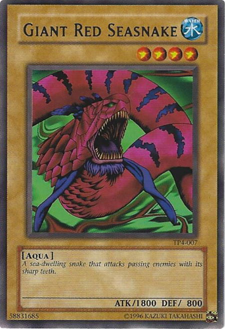 Giant Red Seasnake trading card from Tournament Pack 4 Giant Red Seasnake - Tournament Pack 4 YuGiOh trading card