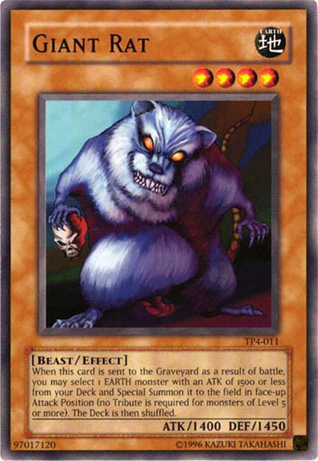 Giant Rat trading card from Tournament Pack 4 Giant Rat - Tournament Pack 4 YuGiOh trading card