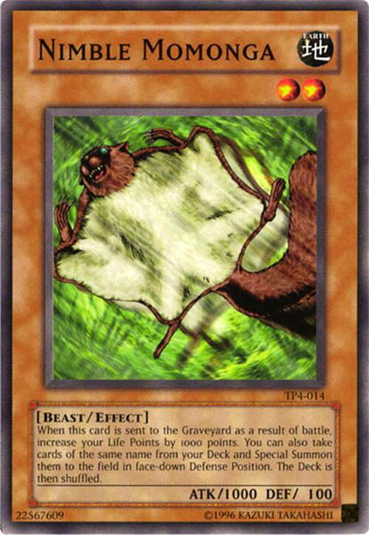 Nimble Momonga trading card from Tournament Pack 4 Nimble Momonga - Tournament Pack 4 YuGiOh trading card
