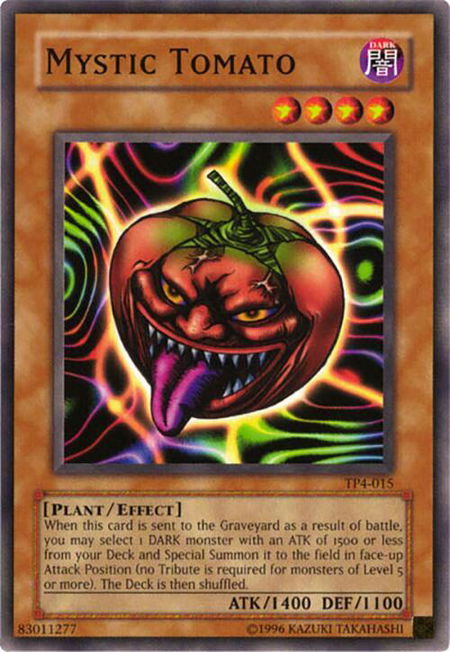 Mystic Tomato trading card from Tournament Pack 4 Mystic Tomato - Tournament Pack 4 YuGiOh trading card