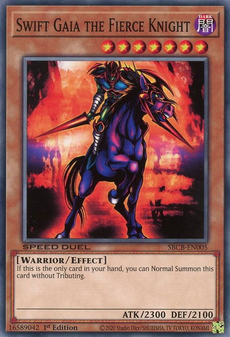 Swift Gaia the Fierce Knight - Speed Duel: Battle City Box YuGiOh trading card