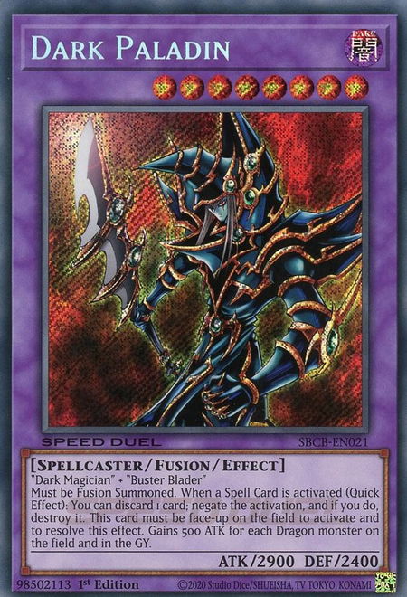 Dark Paladin (Secret) - Speed Duel: Battle City Box YuGiOh trading card