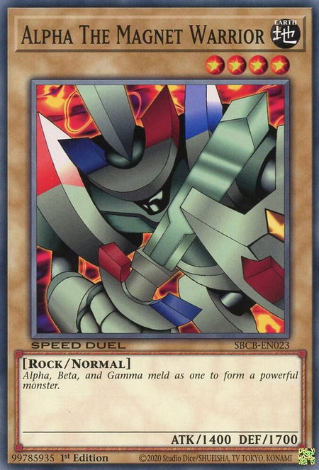 Alpha The Magnet Warrior - Speed Duel: Battle City Box YuGiOh trading card