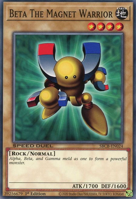 Beta The Magnet Warrior - Speed Duel: Battle City Box YuGiOh trading card