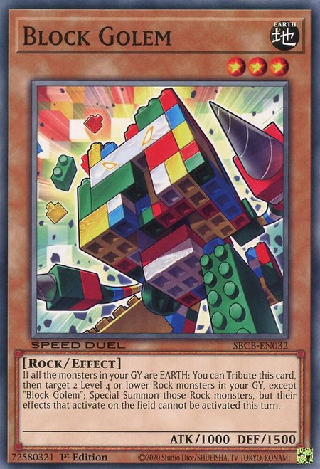 Block Golem - Speed Duel: Battle City Box YuGiOh trading card