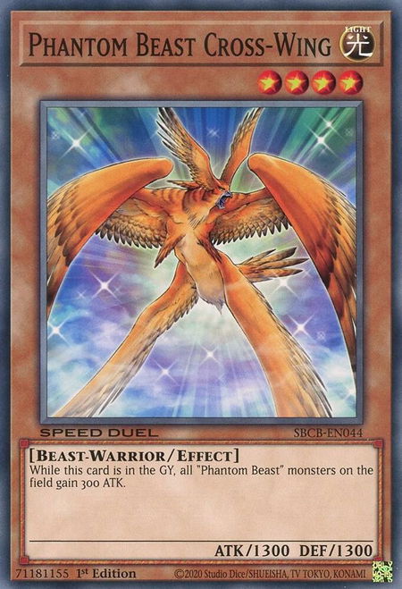 Phantom Beast Cross-Wing - Speed Duel: Battle City Box YuGiOh trading card