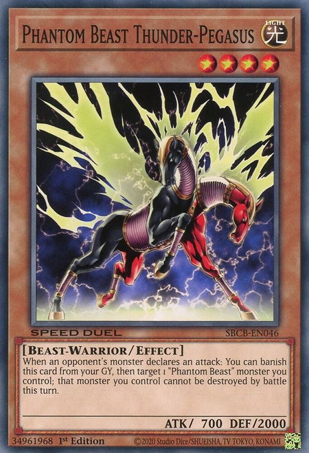Phantom Beast Thunder-Pegasus - Speed Duel: Battle City Box YuGiOh trading card