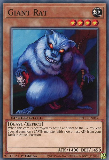 Giant Rat - Speed Duel: Battle City Box YuGiOh trading card