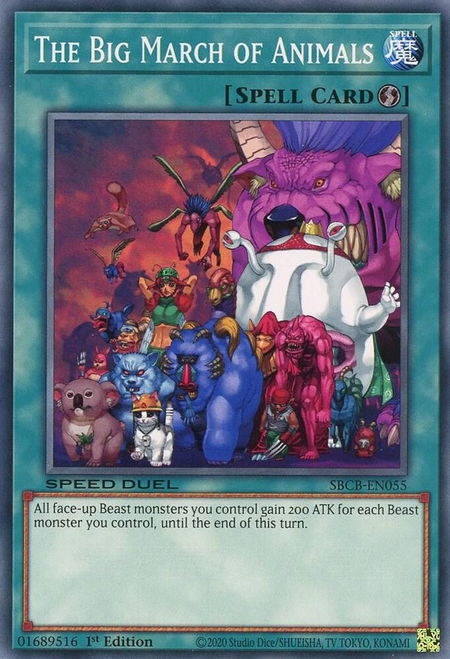 The Big March of Animals - Speed Duel: Battle City Box YuGiOh trading card