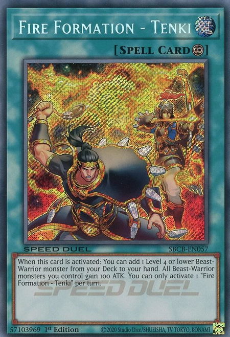 Fire Formation - Tenki (Secret) - Speed Duel: Battle City Box YuGiOh trading card