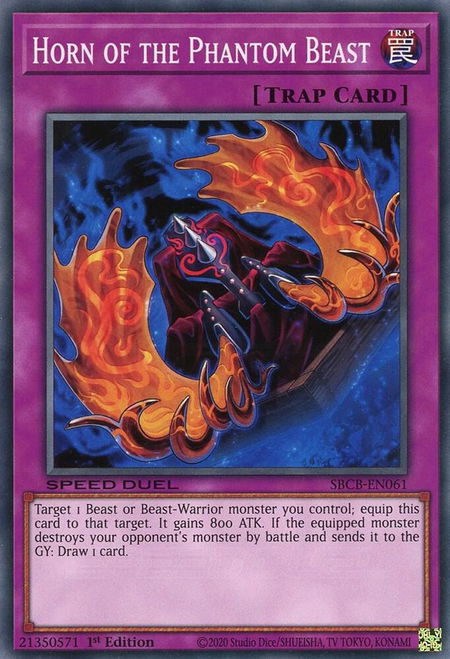 Horn of the Phantom Beast - Speed Duel: Battle City Box YuGiOh trading card