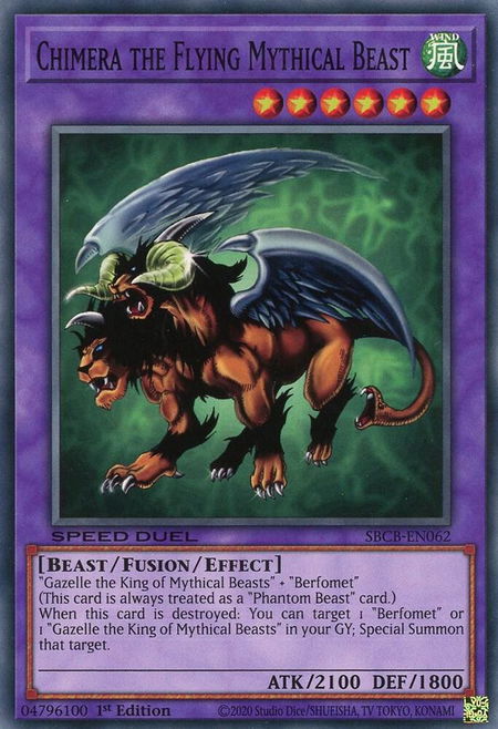 Chimera the Flying Mythical Beast - Speed Duel: Battle City Box YuGiOh trading card