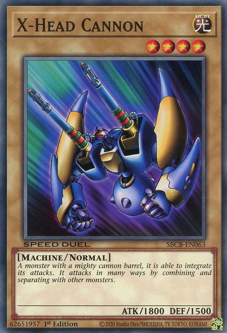 X-Head Cannon - Speed Duel: Battle City Box YuGiOh trading card