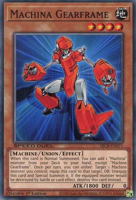 Machina Gearframe - Speed Duel: Battle City Box YuGiOh trading card