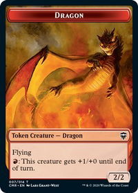 Dragon // Soldier Double-Sided Token - Commander Legends (CMR) #7 // 2 - Token Magic: The Gathering Trading Card