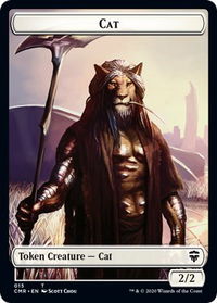 Cat // Soldier Double-Sided Token - Commander Legends (CMR) #15 // 16 - Token Magic: The Gathering Trading Card