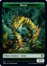 Beast (018) // Beast (019) Double-Sided Token - Commander Legends (CMR) #18 // 19 - Token Magic: The Gathering Trading Card