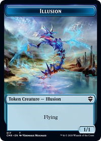 Illusion // Saproling Double-Sided Token - Commander Legends (CMR) #17 // 22 - Token Magic: The Gathering Trading Card
