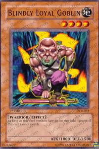 Blindly Loyal Goblin trading card from Dark Crisis Blindly Loyal Goblin - Dark Crisis YuGiOh trading card