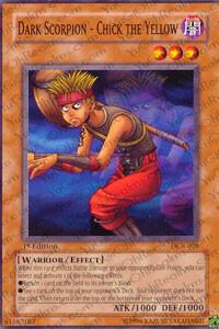 Dark Scorpion - Chick the Yellow trading card from Dark Crisis Dark Scorpion - Chick the Yellow - Dark Crisis YuGiOh trading card