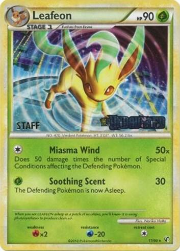 Leafeon - 17/90 (Prerelease) [Staff] - Nintendo Promos Pokémon trading card