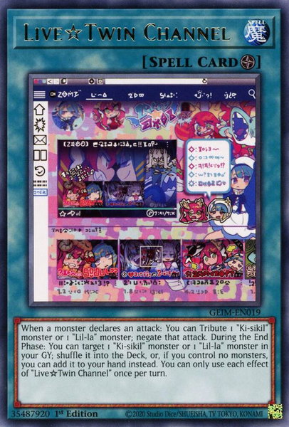 Live Twin Channel trading card from Genesis Impact Live Twin Channel - Genesis Impact YuGiOh trading card