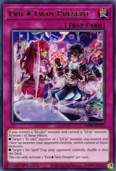 Evil Twin Present trading card from Genesis Impact Evil Twin Present - Genesis Impact YuGiOh trading card