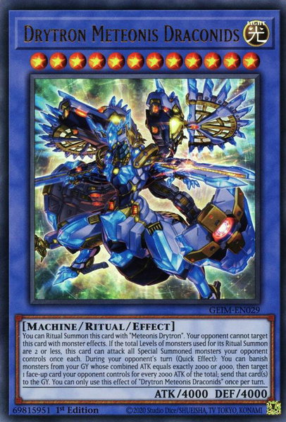 Drytron Meteonis Draconids trading card from Genesis Impact Drytron Meteonis Draconids - Genesis Impact YuGiOh trading card