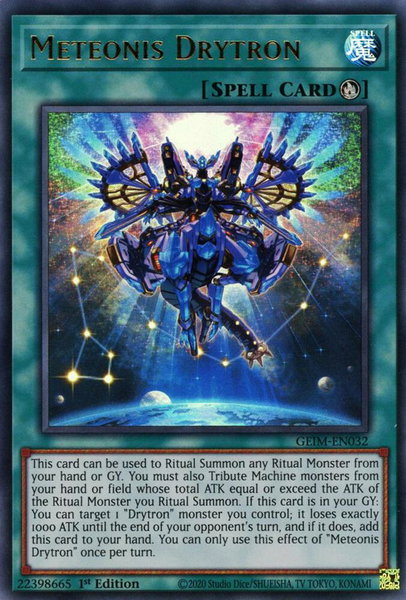 Meteonis Drytron trading card from Genesis Impact Meteonis Drytron - Genesis Impact YuGiOh trading card
