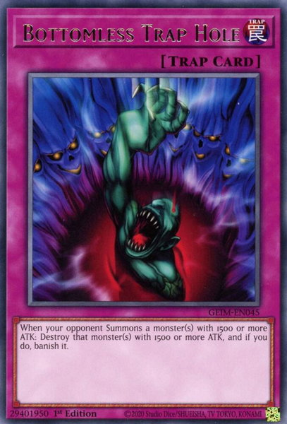 Bottomless Trap Hole trading card from Genesis Impact Bottomless Trap Hole - Genesis Impact YuGiOh trading card