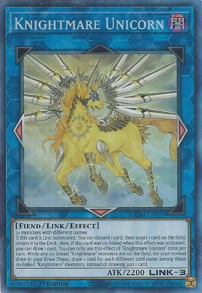 Knightmare Unicorn (CR) trading card from Genesis Impact Knightmare Unicorn (CR) - Genesis Impact YuGiOh trading card