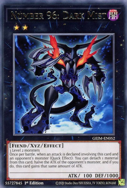 Number 96: Dark Mist - Genesis Impact YuGiOh trading card