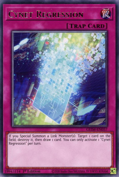 Cynet Regression trading card from Genesis Impact Cynet Regression - Genesis Impact YuGiOh trading card