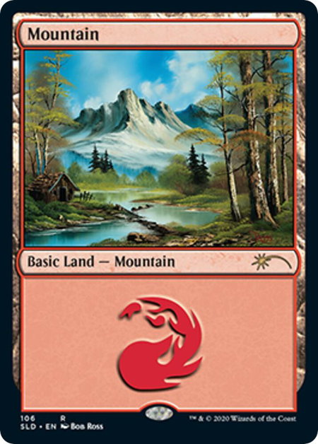 Mountain (106) (Bob Ross) - Secret Lair Drop Series Magic: The Gathering trading card