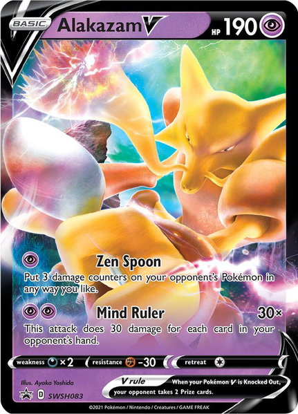 Alakazam V - SWSH083 trading card from SWSH: Sword & Shield Promo Cards Alakazam V - SWSH083 - SWSH: Sword & Shield Promo Cards Pokémon trading card