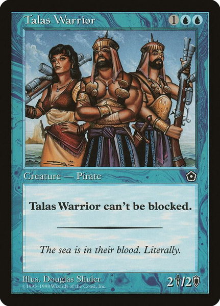Talas Warrior trading card from Portal Second Age Talas Warrior - Portal Second Age Magic: The Gathering trading card