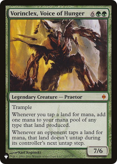 Vorinclex, Voice of Hunger trading card from The List Reprints Vorinclex, Voice of Hunger - The List Reprints Magic: The Gathering trading card